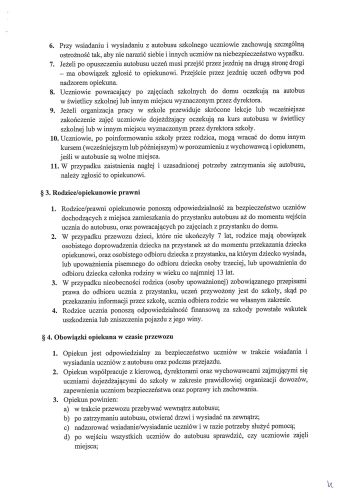 regulamin przewozu uczniów do i ze szkół 3-4